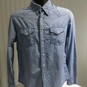 American eagle checkered small button up western